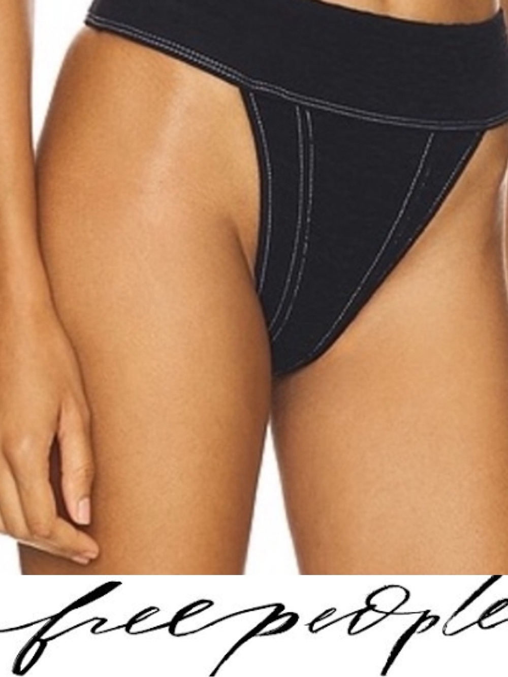 Free People Dylan Black High Waist Bikini Bottom❤️ NWOT